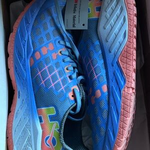 Hoka One One Blue and Pink Sneakers